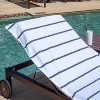 Arkwright Las Rayas Chaise Lounge Cover - (Pack of 2) 100% Cotton Terry Towel with Fitted Pocket, 30x85 - 3 of 4