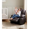 22" Rocker Recliner Chair, 1.5X Sponge Filling, 360 Degree Swivel, PU Leather, Side Pockets and Cup Holders, Reclining 135 Degrees - 4 of 4