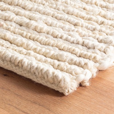 Ivory and Oak Handwoven Jute and Cotton Rug