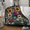 Lomsoe Christmas Sunflower Bouquet Print Flannel Blanket - All Seasons Soft and Warm Throw Blanket for Bed, Napping, Camping, Travel, Office - 3 of 4