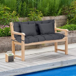 Aoodor 59" Tufted Porch Swing Cushions, Outdoor Swing Replacement Cushion 2-3 Seater with Backrest and 2 Pillows, Water and Fade Resistant - 1 of 4