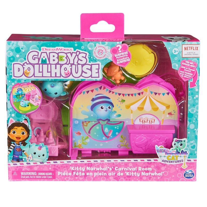 Gabby&#39;s Dollhouse Kitty Narwhal&#39;s Carnival Room Playset, 3 of 10