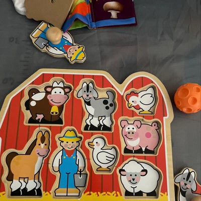 Melissa And Doug Farm Animals Wooden Peg Sound Puzzle 8pc : Target