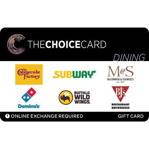 The Choice Card Dining Gift Card Email Delivery Target