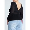 ELOQUII Women's Plus Size Button Detail Boatneck Sweater - 3 of 4