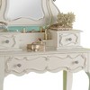 Edalene 39" Vanity Tables Pearl White - Acme Furniture: Girls Room Workstation with Mirror & Storage Shelf - 3 of 4