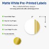 Avery Labels, 2" Diameter, Matte White, Double-Dipped Gold Edge, 120ct - 2 of 4