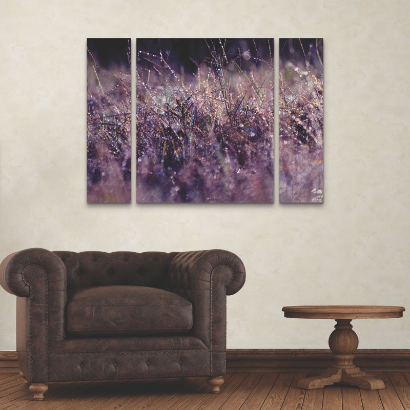 Trademark Fine Art -Beata Czyzowska Young 'Purple Rain' Multi Panel Art Set Large 3 Piece, 3 of 4