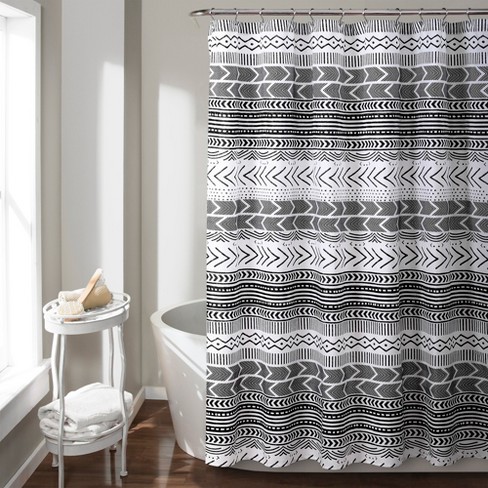 Hygge Geo Shower Curtain Black Lush Dcor Target
