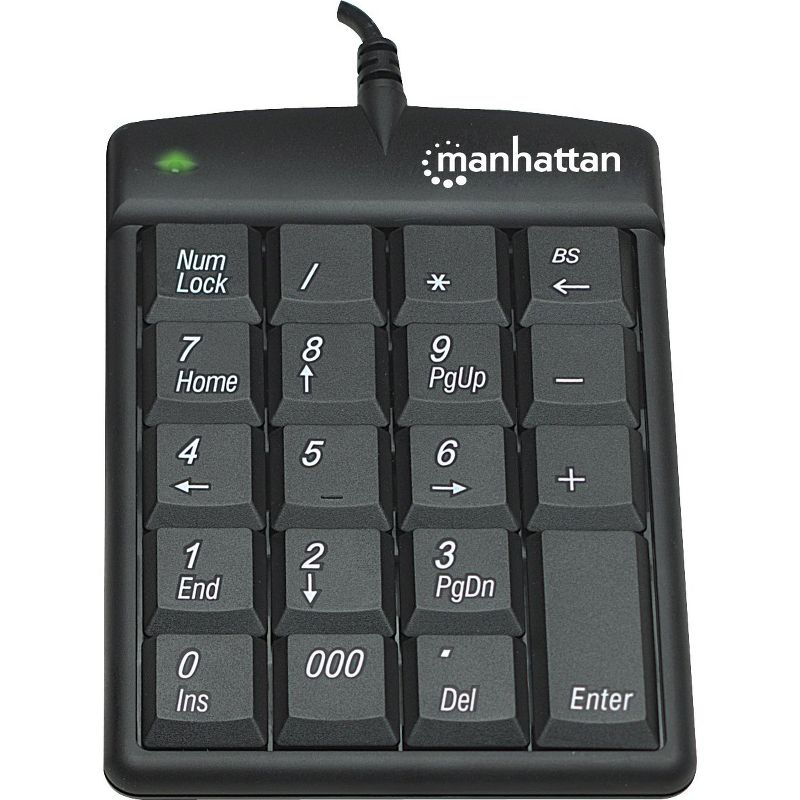 Manhattan USB Numeric Keypad with 18 Full-size keys, 4 of 5