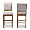 2pc Gideon Fabric Upholstered and Wood Counter Height Barstool Set - Baxton Studio - 2 of 4