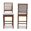 2pc Gideon Fabric Upholstered and Wood Counter Height Barstool Set - Baxton Studio - image 2 of 4