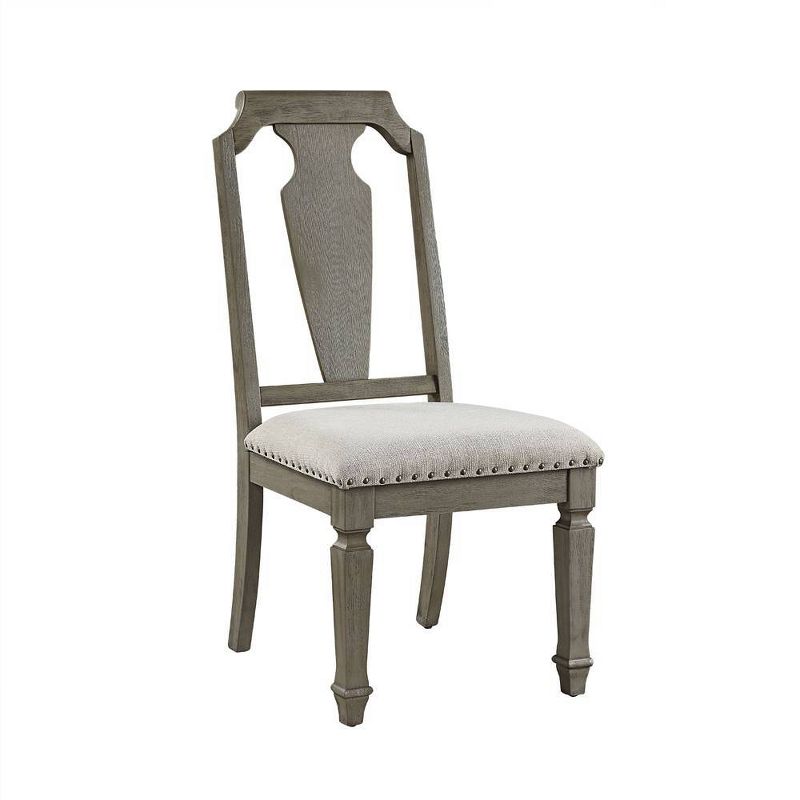 Set of 2 20&#34; Zumala Dining Chairs Beige Linen/Weathered Oak Finish - Acme Furniture, 4 of 8