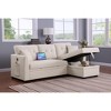 Hybition L Shaped Couch with Storage, Pull Out Sofa Bed, Futon Convertible Sleeper Sofa Chaise Lounge Recliner for Apartment, Bedroom, Living Room - 3 of 4