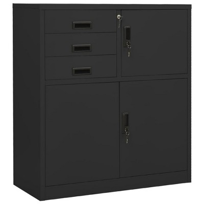 VidaXL Office Cabinet Anthracite 35.4 in.x15.7 in.x40.2 in. Steel