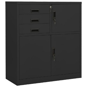 VidaXL Office Cabinet Anthracite 35.4 in.x15.7 in.x40.2 in. Steel - 1 of 4