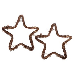 Unique Bargains Metal Door Window Decorations Hoop Star Rattan Wreaths 2 Pcs - 1 of 4