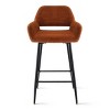 William 24" Counter Height Bar Stools Set of 2 with Back, Velvet Upholstered Bar Stools For Kitchen Island-Maison Boucle - 3 of 4