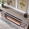 SinCiDo Fireplace TV Stand for 85" TV, w/ Sliding Barn Doors, Remote Control Adjustable 3D Fireworks and LED Lamp, w/ 42" Electric Fireplace TV Stand - 4 of 4