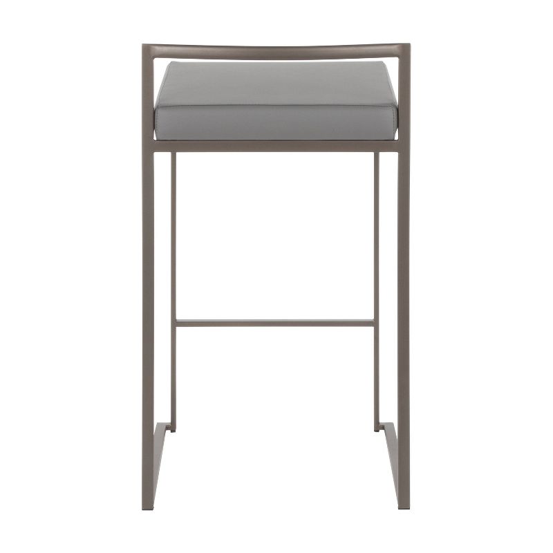 Set of 2 Fuji Industrial Stackable Counter Height Barstools - LumiSource, 6 of 13