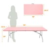 ALEXOUN Pink Folding Table - Heavy-Duty, Easy-to-Clean Portable Plastic Table for Camping, Picnics, Parties,Families, Outdoor Enthusiasts - 3 of 4
