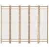 vidaXL Folding 5-Panel Room Divider 78.7" Bamboo and Canvas - 4 of 4