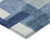 Navy Blue And Sky Blue Abstract Washable Indoor Outdoor Area Rug - 4 of 4