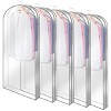 5 Pack Garment Bag for Hanging Clothes Dustproof Waterproof Hanging Clothes Storage Bag Clear Transparent Suits Cover for Sweater Jacket Coat Dress - 3 of 4