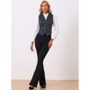 INSPIRE CHIC Women's Plaid Vintage Notched Lapel Collar Single Breasted Waistcoat Vest - 2 of 4