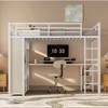 Sapphtopaz Loft Bed with Built-in Wardrobe Metal Bed Frame with Guardrail & ladder,Space-Saving Beds with Desk & Shelf for Teen&Adult - 4 of 4