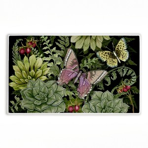 Stupell Industries Dark Succulents Midnight Garden Printed Plush Bath Mat And Bath Rug, Design By Nicole Tamarin, 18"X30" - 1 of 4