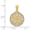 Black Bow Jewelry 14k Yellow Gold & White Rhodium Filigree Scroll Circle Pendant, 16mm - 4 of 4