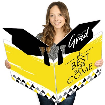 Big Dot of Happiness Yellow Grad - Best is Yet to Come - Grad Congratulations Giant Greeting Card - Big Shaped Jumborific Card