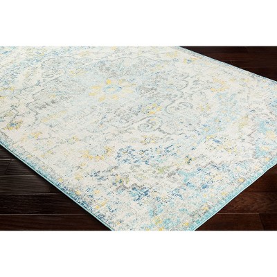 Reversible Gray Synthetic Easy-Care Rectangular Rug