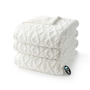 Heating Blanket, Thick Tufted Soft Electric Blanket with Heat and Timer Settings, Machine Washable Heating Blanket, Warm Blanket Gift, House Warming - 1 of 4