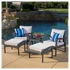 Honolulu 5pc Wicker Patio Seating Set with Cushions - Gray - Christopher Knight Home - 3 of 4