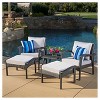 Honolulu 5pc Wicker Patio Seating Set with Cushions - Gray - Christopher Knight Home - image 3 of 4