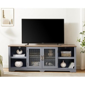 HDZNVF Modern Farmhouse TV Media Stand, Large Home Entertainment Console, for TV Up to 80 inch - 1 of 4