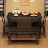 Dining Table Set for 4, Kitchen Table and Chairs for 4, Rectangular Kitchen Table Set , Dining Room Table Set,Grey - 4 of 4