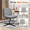 CAVINAS No Wheels Armless Desk Chair with Height Adjustment, Wide Seat Ergonomic Office Chair, 360° Swivel Cross-Legged Chair & Rocking Mode - 4 of 4
