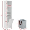 VYNXARIA 64" Tall Bathroom Storage Cabinet for Small Space, Floor Standing Cabinet, Hidden Clothes Storage Space, White - 4 of 4