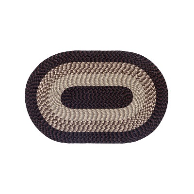 Alpine Collection Burgundy Stripe 100% Polypropylene Durable & Stain Resistant Double Sided Reversible Indoor Area Utility Oval Rug