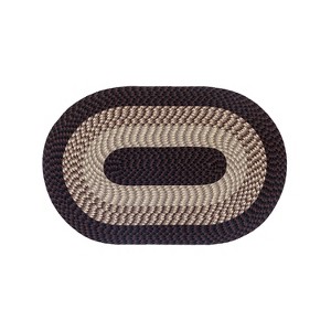 Alpine Collection Burgundy Stripe 100% Polypropylene Durable & Stain Resistant Double Sided Reversible Indoor Area Utility Oval Rug - 1 of 4