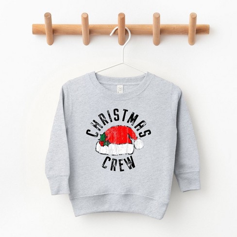 The Juniper Shop Christmas Crew Hat Toddler Graphic Sweatshirt - 5/6 -  Heather Grey