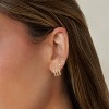 14K Gold Plated Triple Huggie Illusion Stud Earrings | Double Huggie Hoop Earrings for One Hole | Gold Hoop Earrings for Women - 4 of 4