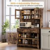 63'' Tall Kitchen Pantry Storage Cabinet with Microwave Stand, Drawers & Glass Doors, Farmhouse Hutch Cabinet Coffee Bar Station for Apartments - 2 of 4