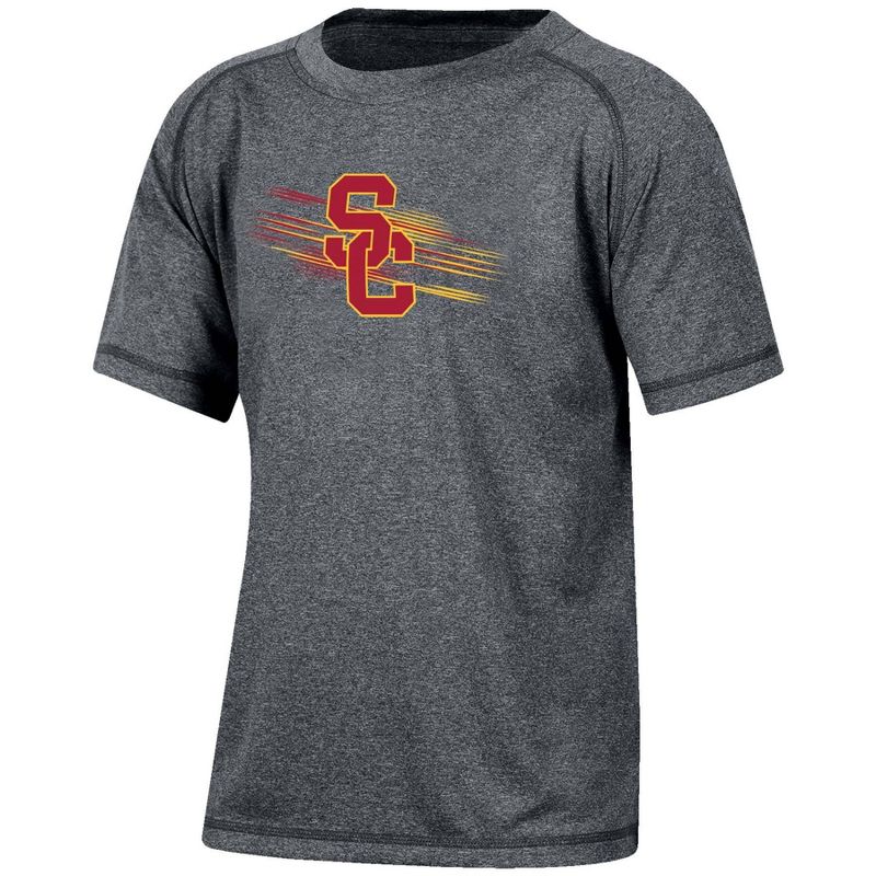 NCAA USC Trojans Boys&#39; Gray Poly T-Shirt, 1 of 4