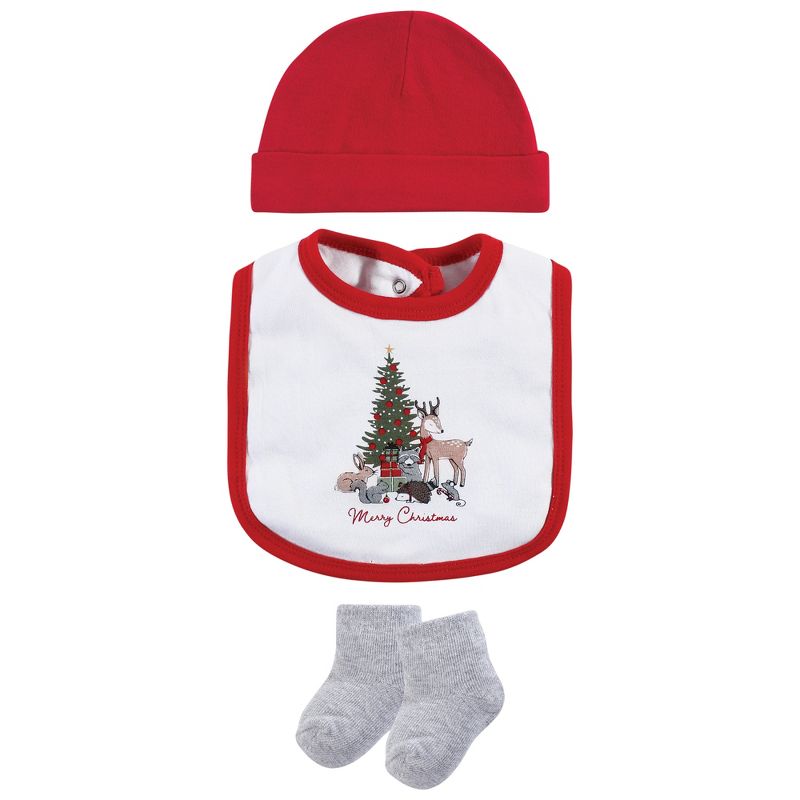 Hudson Baby Unisex Baby Cotton Layette Set, Christmas Forest, 4 of 8