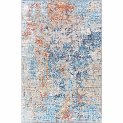 Hauteloom Stalling Rust&Blue Contemporary Rug