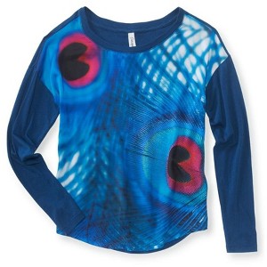 Aeropostale Womens Peacock Fe Leather Fashion Pullover Blouse - 1 of 1